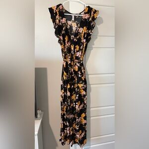 Floral Black and Yellow jumpsuit